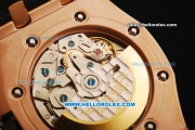 Audemars Piguet Royal Oak Offshore Swiss Valjoux 7750 Automatic Movement Rose Gold Case with Green Arabic Nunmerals Black Leather Strap - Run 12@Sec Pride of Mexico Limited Editon