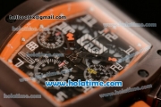 Richard Mille Limited Edition USA Chrono Swiss Valjoux 7750 Automatic Brown PVD Case with Skeleton Dial Numeral Markers and Orange Rubber Bracelet