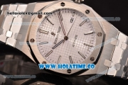 Audemars Piguet Royal Oak 41 Miyota 9015 Automatic Full Steel with White Dial and Silver Stick Markers (EF)