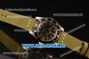 Rolex Submariner Vintage Asia 2813 Automatic Steel Case with Black Dial Arabic Numeral/Stick Markers and Green Nylon Strap