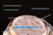 Longines Conquest Classic Chrono Miyota OS20 Quartz Two Tone with White Dial and Rose Gold Bezel
