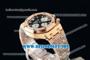 Audemars Piguet Royal Oak 41MM Chronograph Swiss Valjoux 7750 Automatic Rose Gold Case/Bracelet with Black Dial (EF)