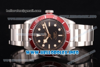 Tudor Heritage Black Bay Swiss ETA 2824 Automatic Full Steel with Red Bezel Black Dial and Dot Markers - 1:1 Original (ZF)