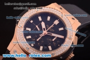 Hublot Big Bang Diamond Bezel Hub4100 Rose Gold Case with Black Dial and Black Rubber Strap-1:1 Original