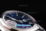Tag Heuer Carrera Calibre 8 Chronometer Automatic Movement Silver Case with Blue Dial and Silver Smooth Bezel-SS Strap