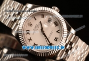 Rolex Datejust 37mm Swiss ETA 2836 Automatic Steel Case with Jubilee Steel Bezel White Dial Roman Steel Bracelet