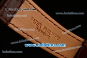 Patek Philippe Calatrava Miyota OS2035 Quartz Steel Case with Arabic Numeral Markers and Brown Dial