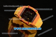 Richard Mille RM027-03 Miyota 9015 Automatic PVD Case with Black Dial and Yellow Nylon Strap