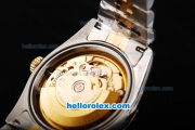 Rolex Datejust Swiss ETA 2836 Automatic Movement Two Tone with White Numeral Markers and Brown Dial