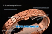 Audemars Piguet Royal Oak 33MM Miyota Quartz Rose Gold Case/Bracelet with Blue Dial and Stick Markers (EF)