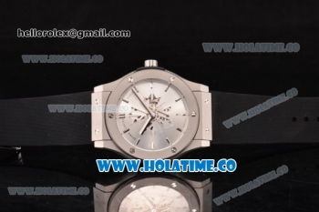 Hublot Classic Fusion Shawn Carter Asia 6497 Manual Winding Steel Case with Silver Dial and Stick Markers