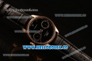 IWC Portuguese Automatic Clone IWC 52010 Automatic Rose Gold Case Black Dial and Black Leather Strap - (AAAF)