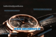 Rolex Cellini Rose Gold Black Dial Rolex 3186 Auto Black Leather Strap 50515