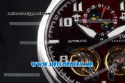 IWC Big Pilot Double Tourbillon Asia ST28 Automatic Steel Case with Brown Dial and Brown Leather Strap Stick/Arabic Numeral Markers