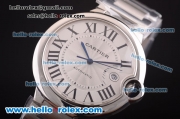 Cartier Ballon Bleu De Swiss ETA 2824 Automatic Movement Steel Case and Strap with Silver Dial