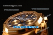 Audemars Piguet Royal Oak Chrono Swiss Valjoux 7750 Automatic Yellow Gold Case Blue Dial With Stick Markers Yellow Gold Bracelet