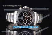 Rolex Daytona Chronograph Clone Rolex 4130 Automatic Stainless Steel Case/Bracelet with Black Dial and Stick Markers (BP)