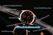 Omega Seamaster Aqua Terra 150 M Small Seconds 6497 Manual Winding Rose Gold Case with Black Dial and Black Leather Strap