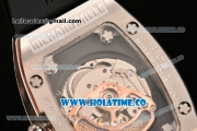 Richard Mille RM007 Miyota 6T51 Automatic Steel Case with Diamonds Dial and Black Rubber Strap