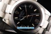 Rolex Air King Automatic Movement Full Steel with Black Dial and White Stick Markers