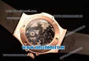 Hublot Big Bang Tourbillon Movement Rose Gold Case All Diamonds with Black Diamonds Dial and Black Rubber Strap