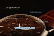 Jaeger Lecoultre Automatic Steel Case with Brown Dial and Brown Leather Strap