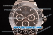 Rolex Daytona Chrono Swiss Valjoux 7750 Automatic Stainless Steel Case/Bracelet with Black Dial and Stick Markers (BP)