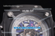 Hublot Masterpiece MP 08 Antikythera Sunmoon Asia 2813 Automatic PVD Case Skeleton Dial Blue Leather Strap and White Markers