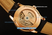 Jaeger Lecoultre Master Tourbillon Automatic Movement Rose Gold Case with Black Dial and Rose Gold Arrow Markers