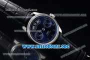 IWC Portuguese Annual Calendar Asia Automatic Steel Case with Blue Dial Black Leather Strap - 1:1 Original(YL)