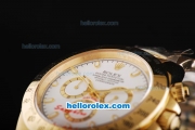 Rolex Daytona II Automatic Movement Full Gold with Stick Markers and White Dial