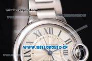 Cartier Ballon Bleu Medium Asia Automatic Stainless Steel Case/Bracelet with Silver Dial and Roman Numeral Markers (YF)