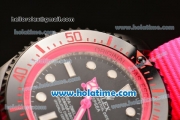 Rolex Sea-Dweller Deepsea Asia 2813 Automatic PVD Case with Hot Pink Nylon Strap and White Markers
