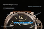 Panerai PAM 510 Luminor Marina 8 Days Acciaio Clone P.5000 Manual Winding Steel Case with Black Dial Brown Leather Strap and Stick/Arabic Numeral Markers (ZF)