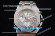 Audemars Piguet Royal Oak Offshore Seiko VK67 Quartz Stainless Steel Case/Bracelet with Grey Dial and Arabic Numeral Markers Silver Subdials