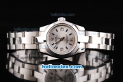 Rolex Air King Oyster Perpetual Swiss ETA 2836 Automatic Movement Silver Case with Silver Dial and Blue Stick Markers-Lady Size