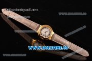 Cartier Ballon Bleu De Medium Asia 4813 Automatic Yellow Gold Case with Silver Dial Blue Leather Strap and Roman Numeral Markers (GF)
