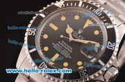 Rolex Submariner Automatic Movement Silver Case with Black Dial and Bezel-Orange Marker