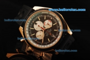 Breitling Chrono-Matic Chronograph Swiss Valjoux 7750 Automatic Movement Rose Gold Case with Brown Dial and PVD Bezel