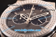 Hublot Classic Fusion Chronograph Miyota Quartz Diamond Bezel with Grey Dial - 7750 Coating