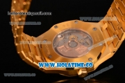 Audemars Piguet Royal Oak 41MM Miyota 9015 Automatic Full Yellow Gold with White Dial and Stick Markers (BP)