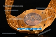 Audemars Piguet Royal Oak 41MM Miyota 9015 Automatic Full Yellow Gold with White Dial and Stick Markers (BP)
