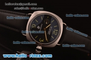 Panerai Radiomir Pam 292K Asia 6497 Manual Winding Steel Case with Black Dial and Black Leather Strap