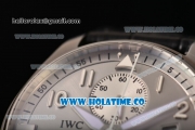 IWC Pilot's Watch Chrono Swiss Valjoux 7750 Automatic Steel Case with Gray Dial and Arabic Numeral Markers (H)