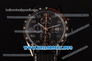 Tag Heuer Carrera Calibre 1887 Automatic Chronograph Miyota Quartz PVD Case with Black Dial Orange Second Hand and Black Rubber Strap