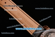 Vacheron Constantin Malte Asia 2813 Automatic Rose Gold Case with Black Leather Strap White Dial and Stick Markers