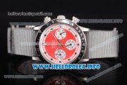 Rolex Daytona Vintage Edition Miyota Quartz Steel Case with Grey Nylon Strap and Red Dial (GF)