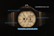Bvlgari Daniel Roth Cal 1306 Automatic PVD Case with White Dial and Black Leather Strap