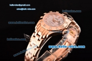 Rolex Lady-Datejust Pearlmaster Swiss ETA 2671 Automatic Full Rose Gold with White MOP Dial and Roman Numeral Markers