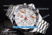 Tag Heuer Formula 1. James Hunt Miyota Quartz Stainless Steel Case/Bracelet with White Dial and Stick/Arabic Numeral Markers